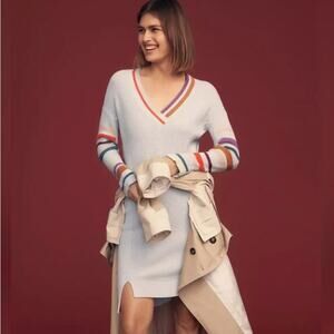ANTHROPOLOGIE x DAILY PRACTICE Sweater Dress Striped Sleeves Sz M NWT $148 {X37}